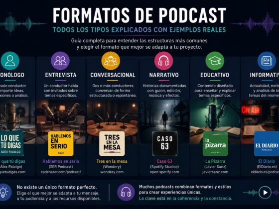 Tipos de podcast: guía de formatos, estilos y ejemplos reales